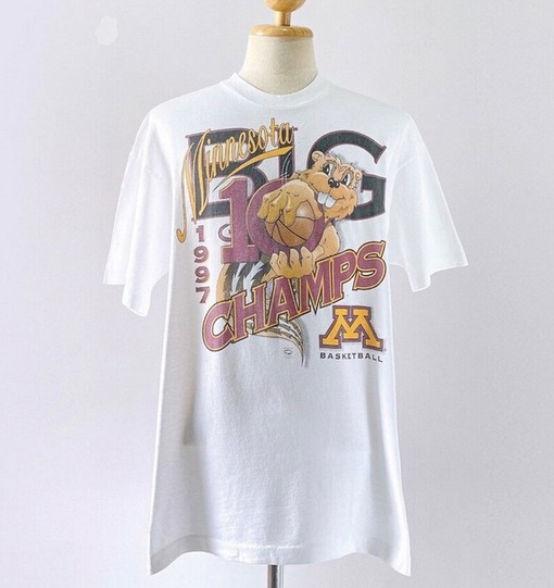 Preferred Vintage 90S University Of Minnesota Gophers Golden Final Four T-Shirt, Quality Sports College Student