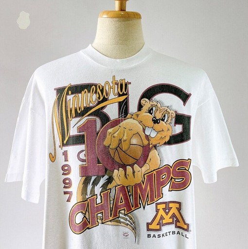 Preferred Vintage 90S University Of Minnesota Gophers Golden Final Four T-Shirt, Quality Sports College Student - Image 2