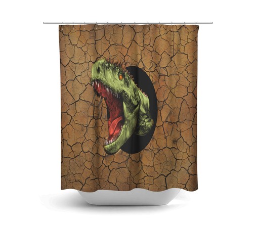 Prehistoric Dinosaur Shower Curtain with Playful Bathroom Decor and Roaring Fun - Image 2