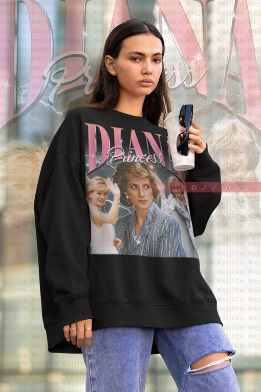 Princess Diana Fan Sweater - Vintage Style Tribute with British Royalty Quote