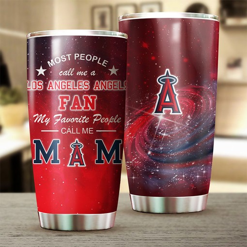 Proud Baseball Moms - Los Angeles Angels MLB Tumbler with Personalized Design and MLB Logo for Sports Fans - Image 2