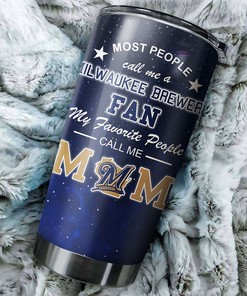 Proud Baseball Moms with MLB Logo - Milwaukee Brewers MLB Tumbler with Personalized Design and Custom MLB Logo