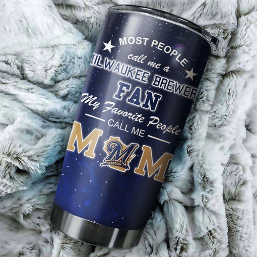 Proud Baseball Moms with MLB Logo - Milwaukee Brewers MLB Tumbler with Personalized Design and Custom MLB Logo