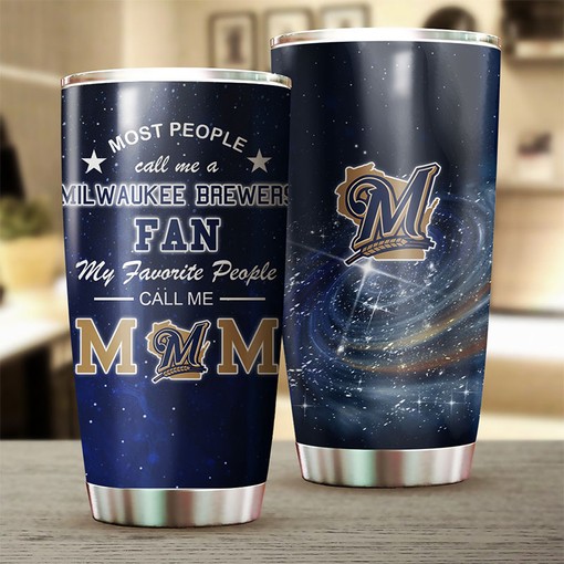 Proud Baseball Moms with MLB Logo - Milwaukee Brewers MLB Tumbler with Personalized Design and Custom MLB Logo - Image 2