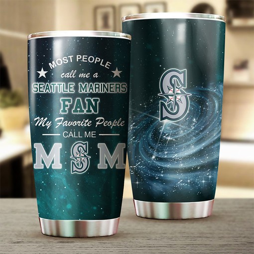 Proud Baseball Moms with MLB Logo - Seattle Mariners MLB Tumbler with Personalized Tumbler and Tumbler Gift for Fans - Image 2