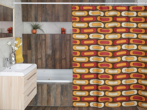 Psychedelic 60's 70's Retro Shower Curtain - Fun and Unique Bathroom Accessory
