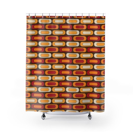 Psychedelic 60's 70's Retro Shower Curtain - Fun and Unique Bathroom Accessory - Image 2