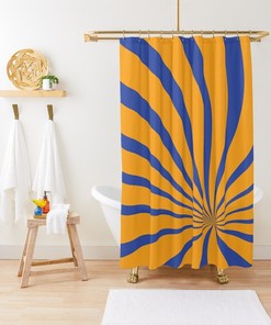 Psychedelic 70s Vintage Boho Shower Curtain - Featuring Trippy Design and Eco-Friendly Material with Waterproof Features