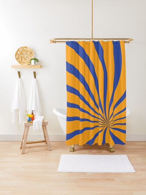 Psychedelic 70s Vintage Boho Shower Curtain - Featuring Trippy Design and Eco-Friendly Material with Waterproof Features - Image 2