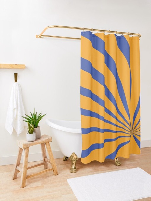 Psychedelic 70s Vintage Boho Shower Curtain - Featuring Trippy Design and Eco-Friendly Material with Waterproof Features - Image 3