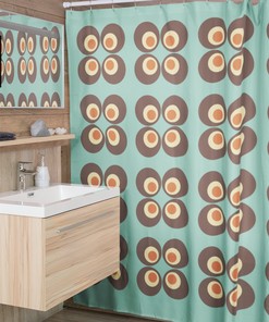 Psychedelic Groovy Geometric Shower Curtain, Retro Bathroom Decor