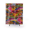 Psychedelic Groovy Shower Curtain, 60s Bathroom Decor, Unique Tub Accessory