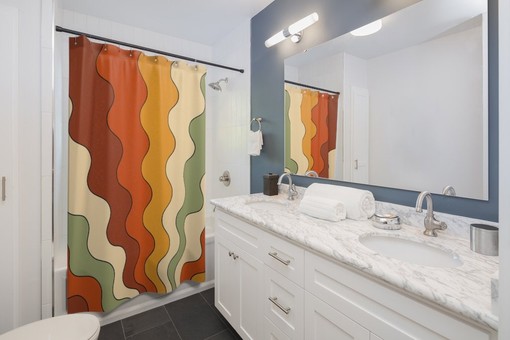 Psychedelic Hippie Shower Curtain, Retro 60s 70s Bathroom Decor - Image 3