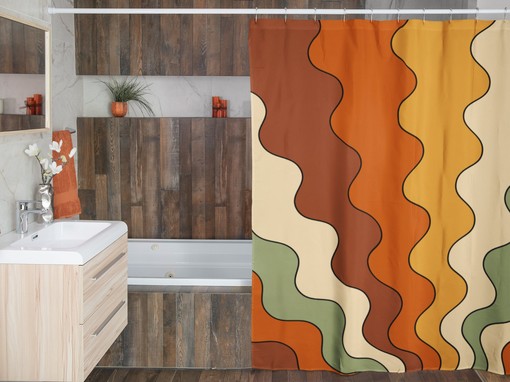 Psychedelic Hippie Shower Curtain, Retro 60s 70s Bathroom Decor - Image 4