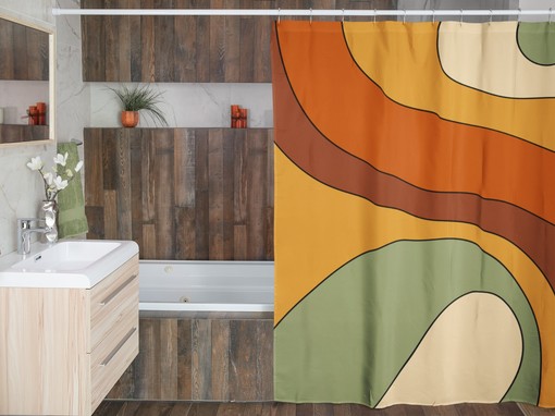 Psychedelic Retro Groovy Shower Curtain - Unique Bathroom Accessory