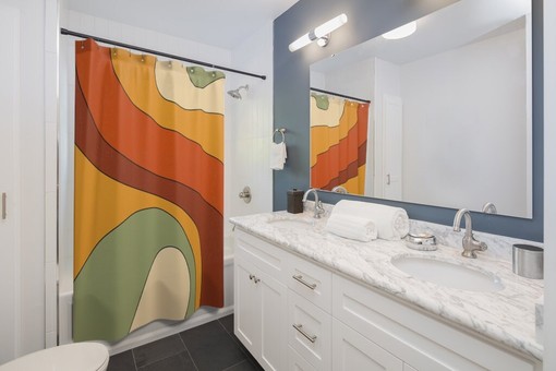 Psychedelic Retro Groovy Shower Curtain - Unique Bathroom Accessory - Image 3