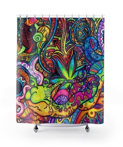 Psychedelic Trippy Shower Curtain | Colorful Bathroom Decor | Bohemian Bath Art | Customizable