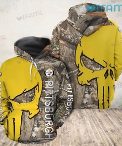 Punisher Skull Logo Hoodie All Over Print for Pittsburgh Steelers Fans