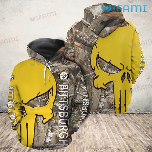 Punisher Skull Logo Hoodie All Over Print for Pittsburgh Steelers Fans