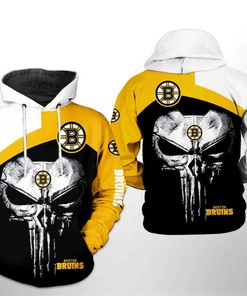 Punisher-inspired Boston Bruins NHL Zip-Up Hoodie