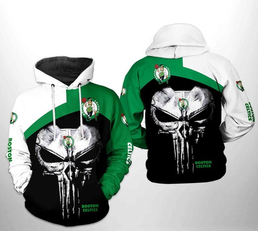 Punisher-inspired Boston Celtics NBA 3D Hoodie