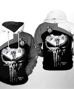 Punisher-inspired Brooklyn Nets NBA 3D Hoodie