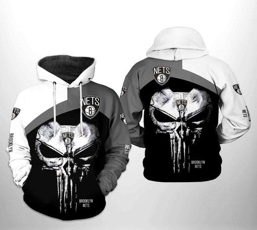 Punisher-inspired Brooklyn Nets NBA 3D Hoodie