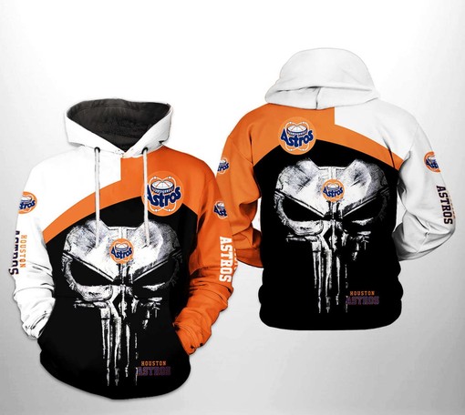 Punisher-inspired Houston Astros MLB 3D Hoodie