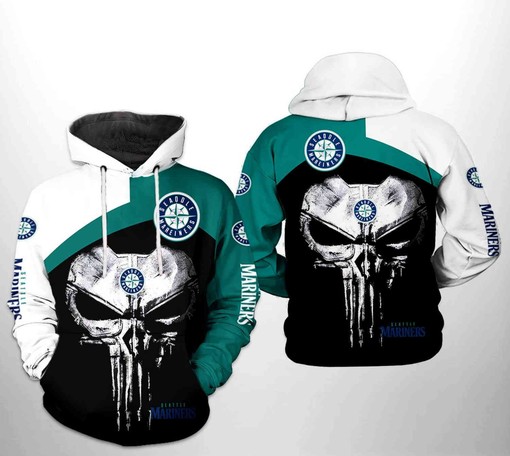 Punisher-inspired Seattle Mariners MLB 3D Hoodie