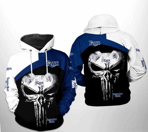 Punisher-inspired Tampa Bay Rays MLB 3D Hoodie