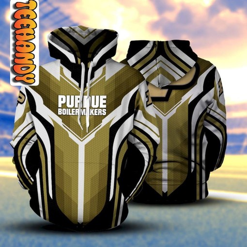 Purdue Boilermakers Football Team Logo All Over Print 3D Hoodie with Design