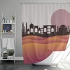 Purple Desert Landscape Shower Curtain | Middle East Scenery Fabric | Bathroom Accessories