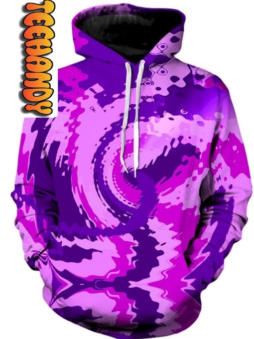 Purple Haze Unisex Psychedelic All Over Print 3D Hoodie with Design