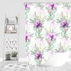 Purple Roses Floral Bathroom Decor Set with Optional Towels and Mat - Elegant and Relaxing Bathroom Decor