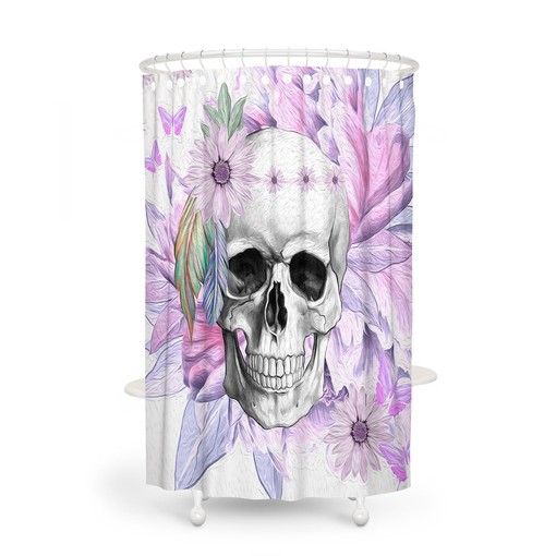 Purple Skull Boho Shower Curtain Set with Bold Design Options - Image 3