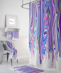 Purple Swirl Boho Shower Curtain / Unique Bath Print / Modern Bathroom Accessories / Eclectic Home Decor Gift