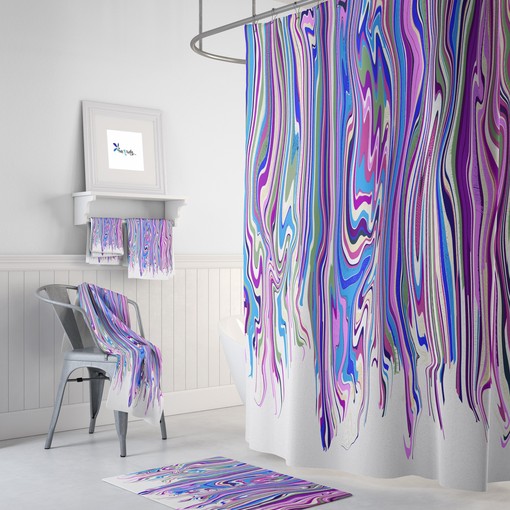 Purple Swirl Boho Shower Curtain / Unique Bath Print / Modern Bathroom Accessories / Eclectic Home Decor Gift