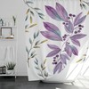 Purple Watercolor Flowers Vintage Bathroom Shower Curtain for Contemporary Farmhouse Decor