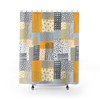 Quirky Retro Flowers and Patchwork Design Retro Shower Curtain for a Unique and Retro Look