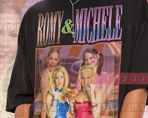 RETRO Romy and Michele's Vintage Reunion Tee, High School Photo Shirts, 90s Retro Merchandise, American Teen Movie - Image 2