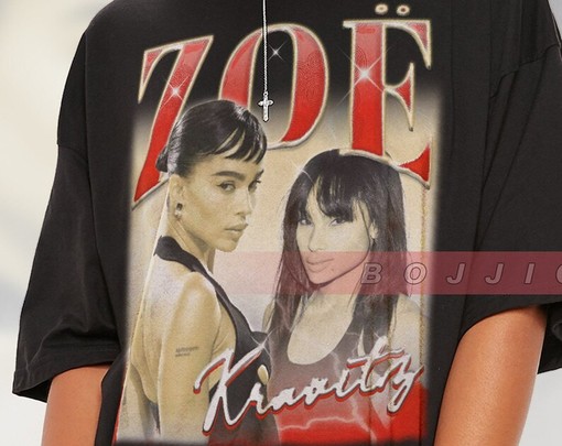 RETRO Zoe Kravitz Actress Musician Model Tee, Robert Pattinson and Selina Kyle Shirt, Zoe Kravitz Homage T-Shirt - Image 2