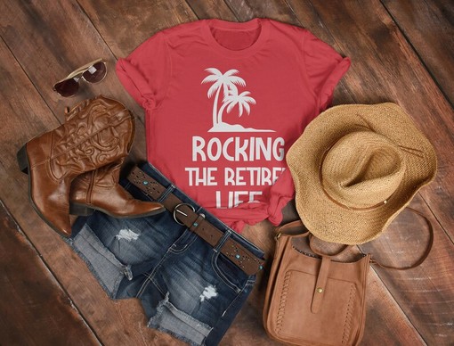ROCKING THE RETIRED LIFE Tee, Retirement Gift Idea for Men and Women, Officially Retired Shirt - Image 3