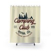 RV Camper Trailer Camping Club Print Shower Curtain for Travel Bathroom Decor