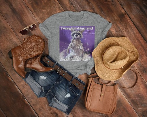 Raccoon I Started Crying Meme Shirt: Movie Shirts for Boys and Girls - Image 3