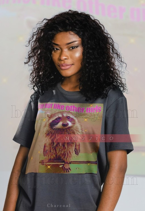Raccoon I'm Not Like Other Girls Meme Shirt: Movie Shirts for Women and Girls - Image 4