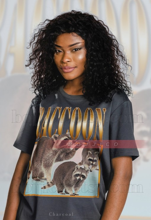 Raccoon Tanuki T-Shirt - Retro Style Tee with Funny Meme Gift for Racoon Lovers