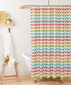 Rainbow Butterfly Luxury Shower Curtain | Colorful Pattern Fabric Bathroom Curtain and Mat