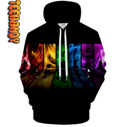 Rainbow Fire Pride Rainbow Print All Over Print 3D Hoodie with Design