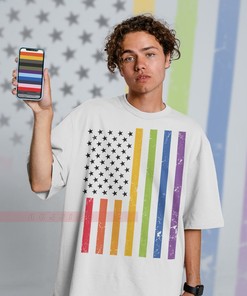 Rainbow USA Unisex Shirts - Funny Movie Shirts for Men with PRIDE Months and Pride Rainbow