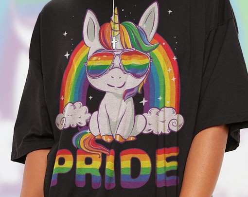 Rainbow Unicorn Pride Shirt - Movie Shirts for Women with PRIDE Month and QUEER AF - Image 2
